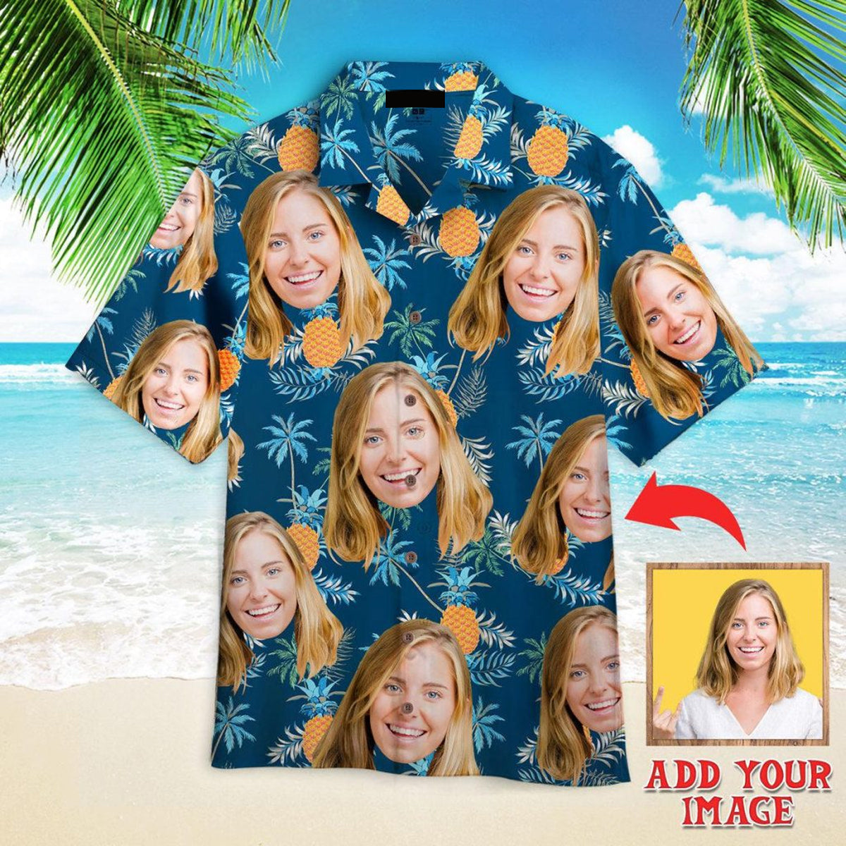 Funny Custom Face Vibe Summer Tropical Custom Hawaiian Shirt, Personalized Hawaiian Shirts, Custom Photo Hawaiian Shirt