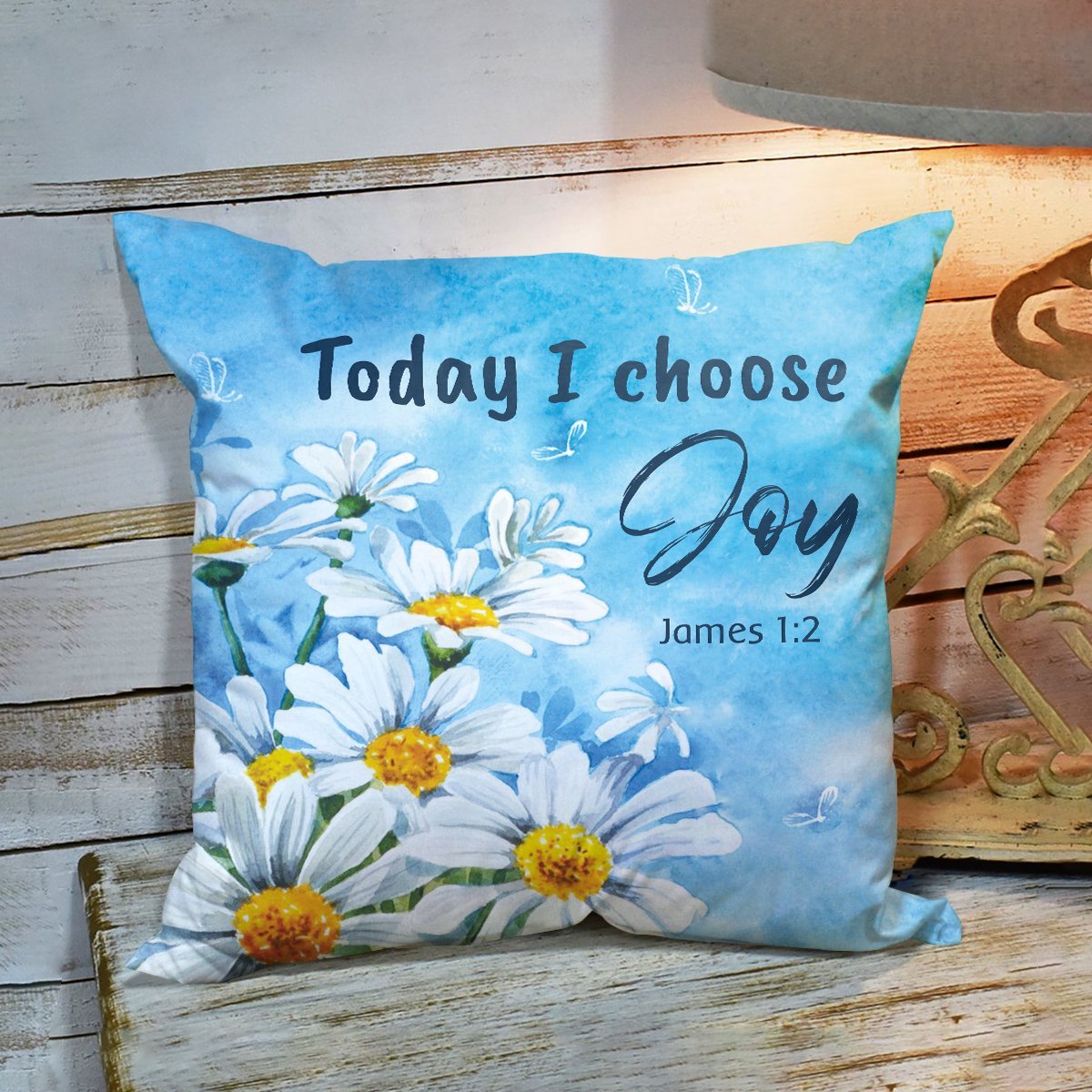 Bible Verse Pillow - Scripture Pillow - God Pillow -  Today I Choose Joy - Chamomile Pillow