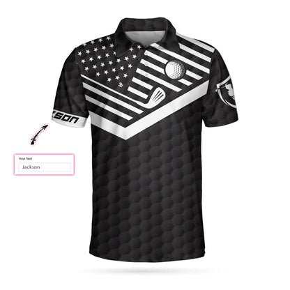 Warning May Spontaneously Start Talking Golf Custom Name Polo Shirt, Personalized American Flag Golf Shirt For Men - Perfect Gift For Men, Golfers