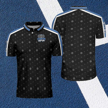 Tennis Polo Shirt, Weapon Of Choice Hard Version Short Sleeve Polo Shirt, Black Tennis Pattern Polo Shirt - Best Tennis Shirt For Men, Tennis Players