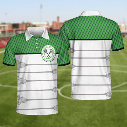 Weapons Of Mass Destruction Lacrosse Short Sleeve Polo Shirt, Green Steel Net Pattern Polo Shirt, Best Lacrosse Shirt For Men - Perfect Gift For Men, Golfers
