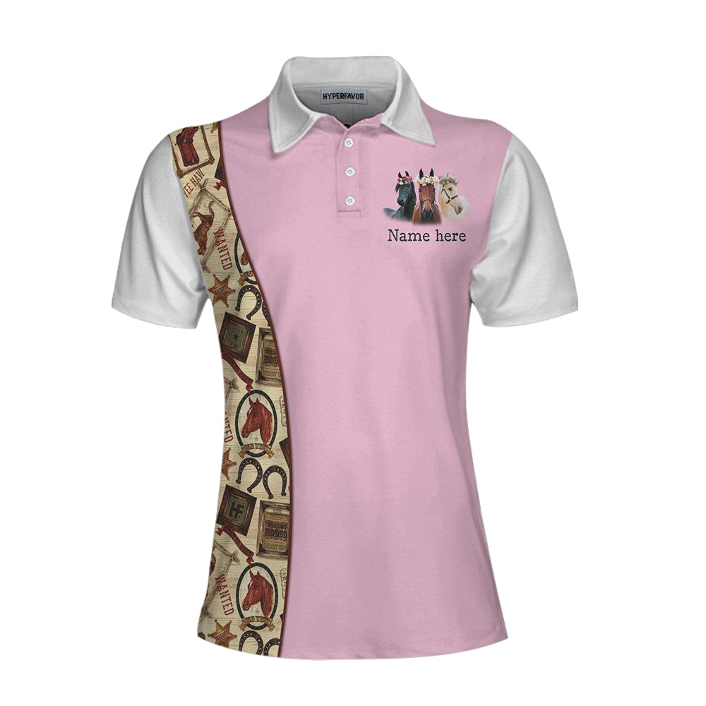 White polo shirt with sales orange horse