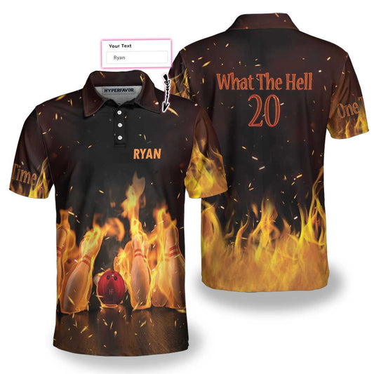 What The Hell 20 Bowling Custom Name Polo Shirt - Perfect Gift For Men