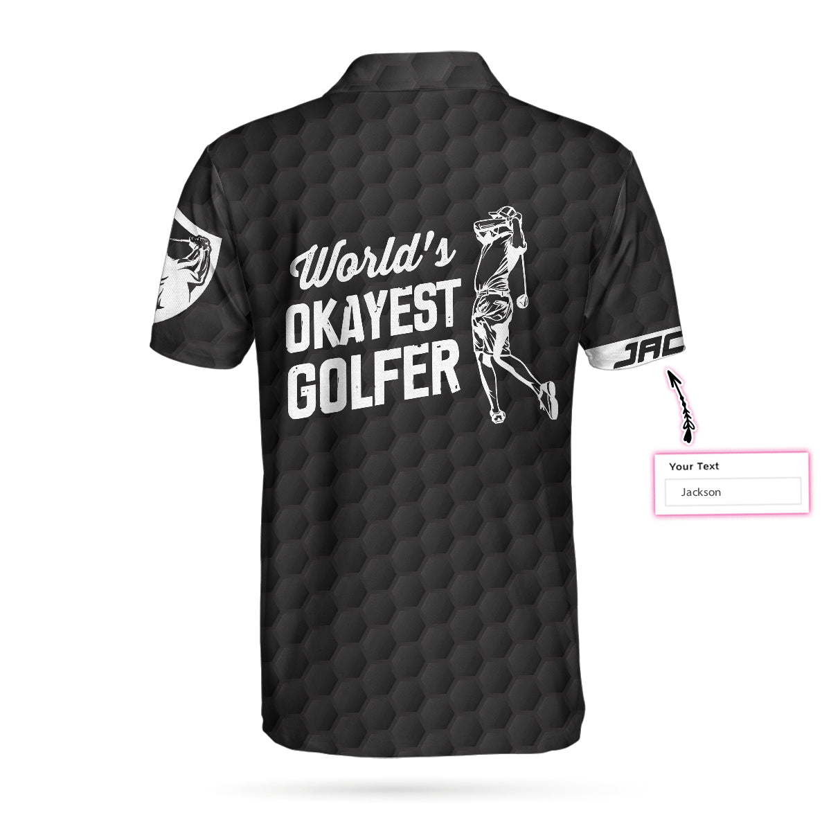 World's Okayest Golfer Custom Polo Shirt, Personalized Black American Flag Golf Shirt For Men - Perfect Gift For Men