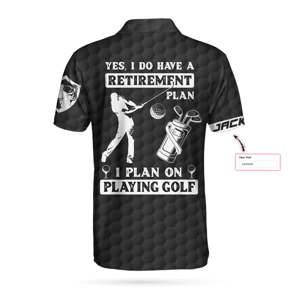 Yes I Do Have A Retirement Plan Golf Polo Shirt, Personalized Black American Flag Golf Shirt For Men