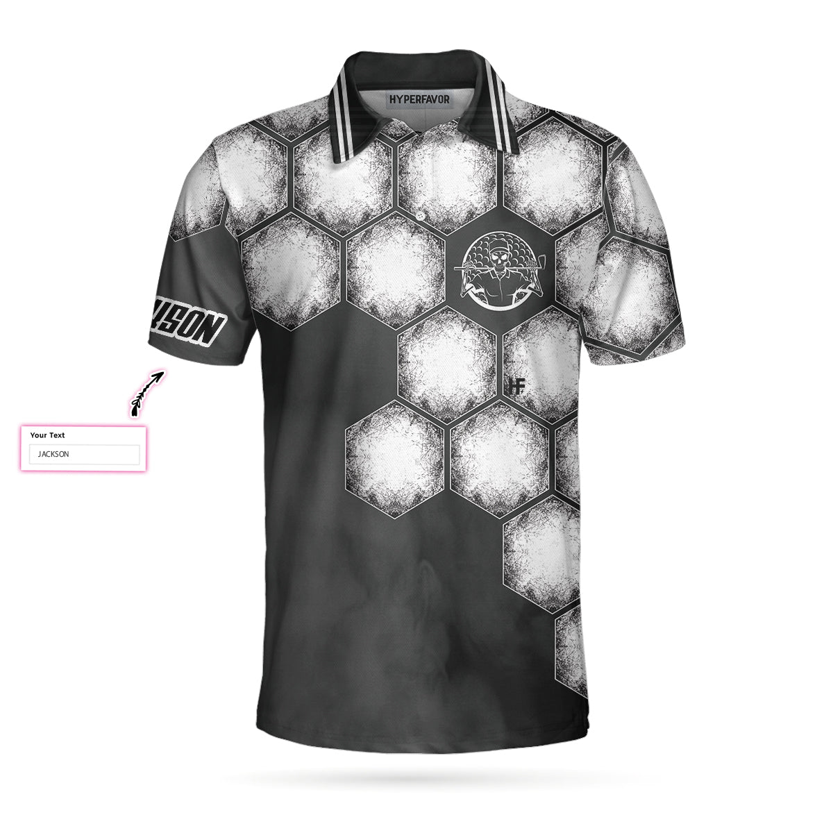 Your Hole Is My Goal Golf Ball Custom Polo Shirt, Personalized Golf Ball Shirt For Men, Black And White Golf Shirt - Perfect Gift For Men