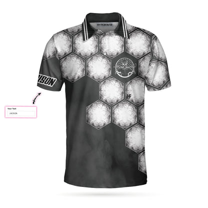 Your Hole Is My Goal Golf Ball Custom Polo Shirt, Personalized Golf Ball Shirt For Men, Black And White Golf Shirt - Perfect Gift For Men