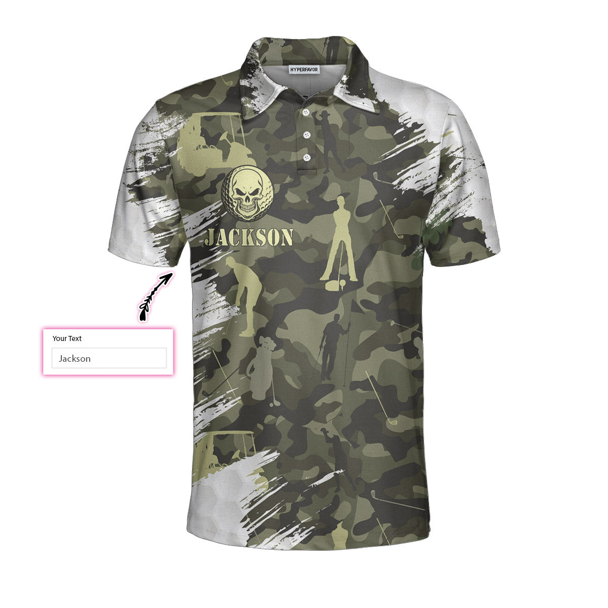 Your Hole Is My Goal Skull Golfer Custom Polo Shirt, Personalized Golf Shirt - Perfect Gift For Men