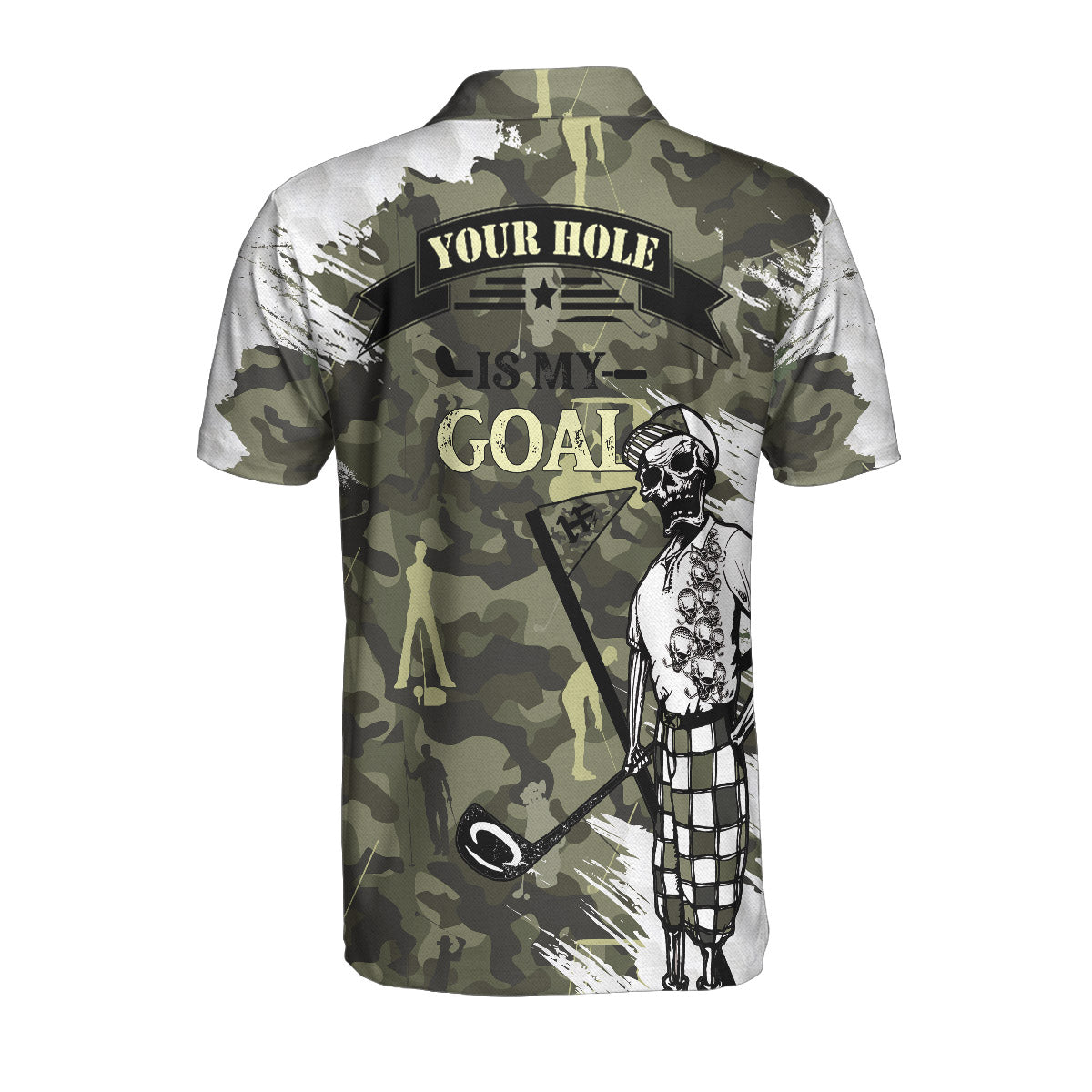 Your Hole Is My Goal Skull Golfer Custom Polo Shirt, Personalized Golf Shirt - Perfect Gift For Men