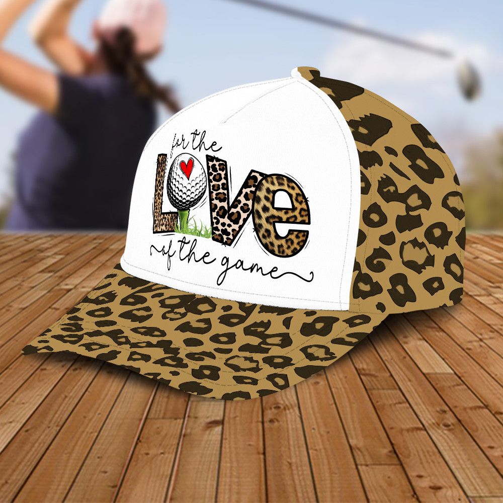 Love Golf Cap For Women, Golf Lover Gifts, Leopard Pattern Golf Sun Hats Unique Gifts For Him, Golfer, Her, Friend