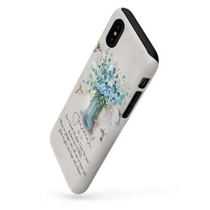 Bible Verse Tough Phone Cases, Jeremiah 29:11 Niv Phone Cases, Inspirational Religious, Hummingbird Flowers Phone Case - Gift For Friend, Family