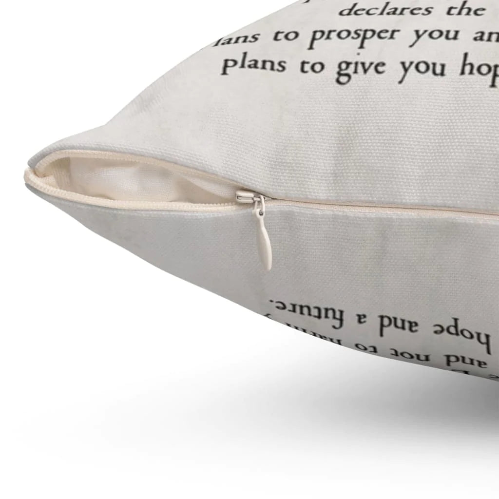 Bible Verse Pillow - Jesus Pillow - Blue Baby Flowers, Hummingbirds, Wooden Cross Pillow - Gift For Christian-  Jeremiah 29:11 NIV Pillow