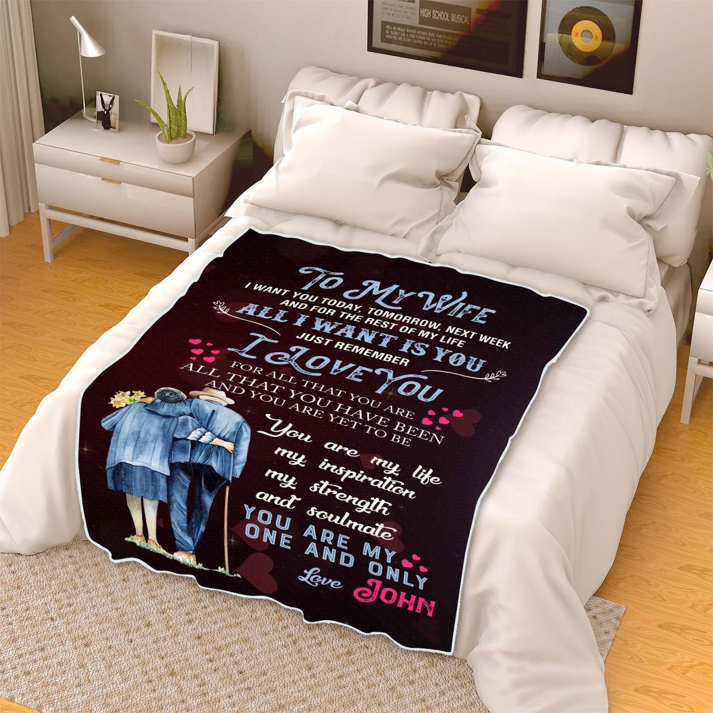 Valentine's Day Gift For Wife, To My Wife Personalized Blanket, You Are My Only Love Personalized Blanket, Gift For Wife Birthday, Anniversary