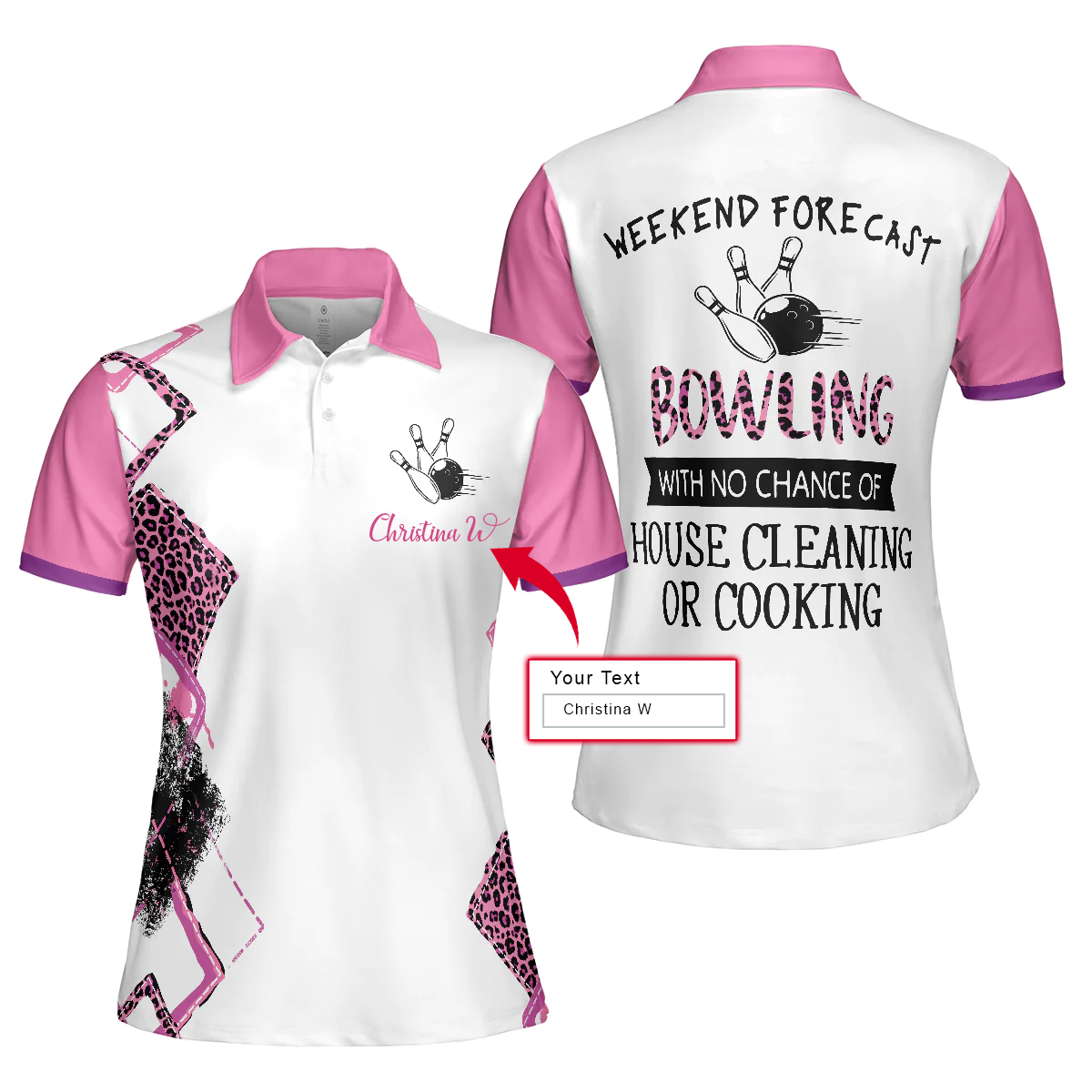 Bowling With No Chance Of House Cleaning Or Cooking - Bowling Short Sleeve Women Polo Shirt - Best Bowling Gift For Women