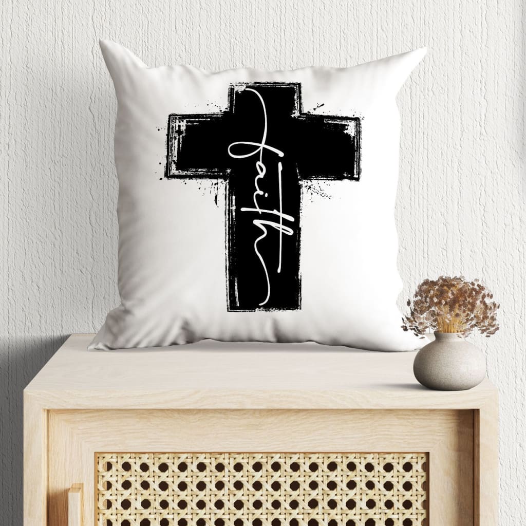 Bible Verse Pillow - Jesus Pillow - Gift For Christian - Christian Pillow - Faith Cross Pillow