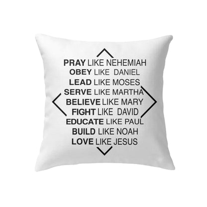 Jesus Pillow - Christian pillows: Pray like Nehemiah obey like Daniel pillow