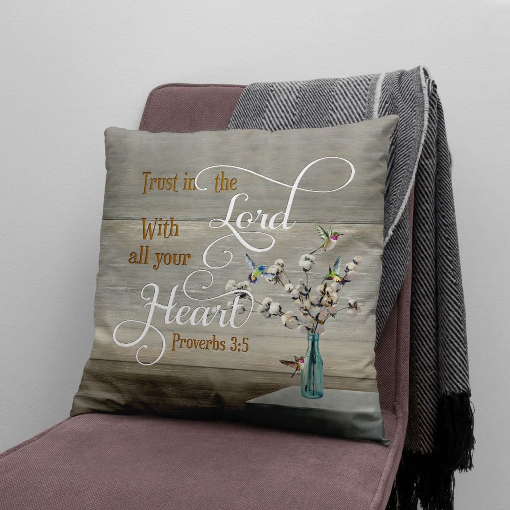 Jesus Pillow - Christian pillows: Proverbs 3:5 Dragonfly Bible verse pillow