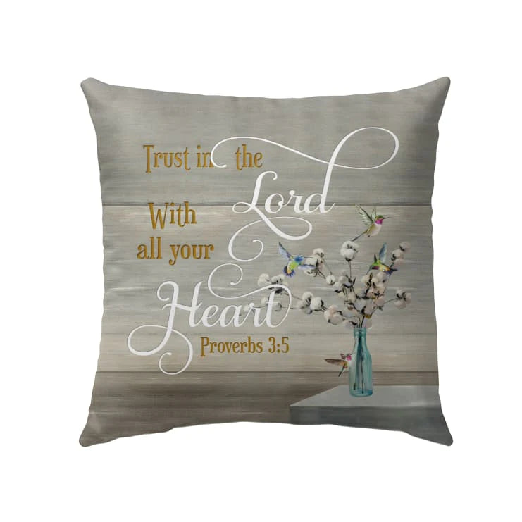 Jesus Pillow - Christian pillows: Proverbs 3:5 Dragonfly Bible verse pillow