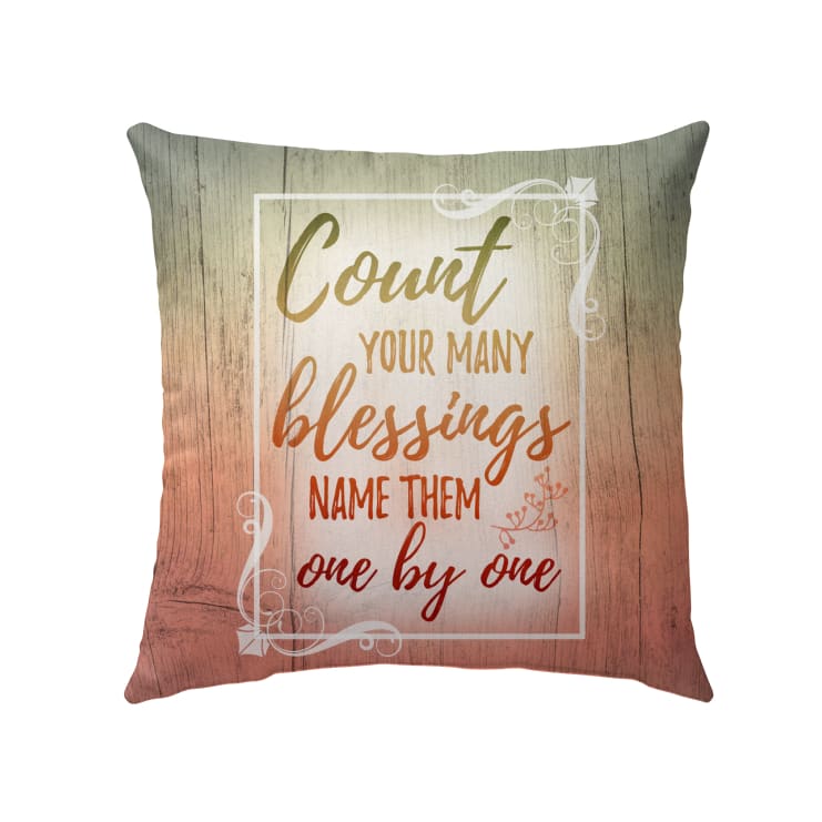 Jesus Pillow - Colorful Frame Pillow - Gift For Christian - Count your blessings name them one by one Throw Pillow