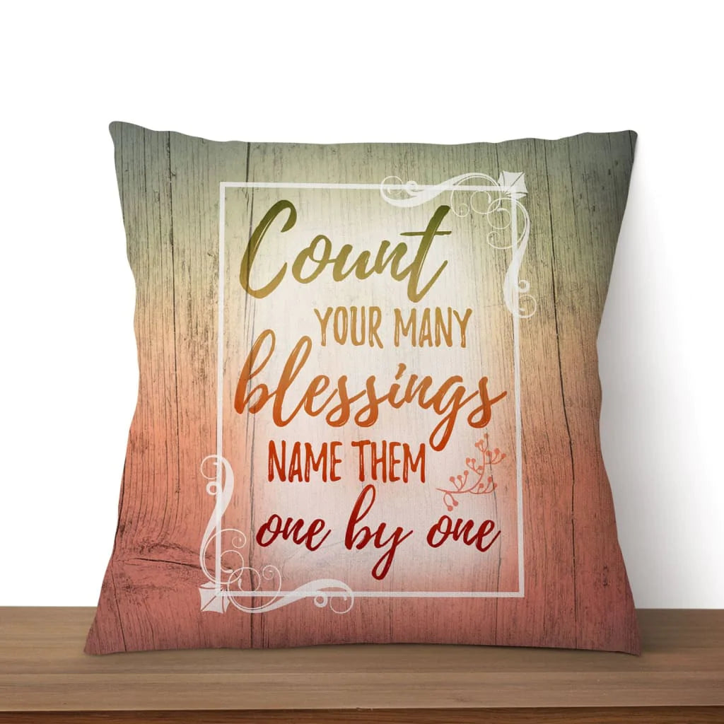 Jesus Pillow - Colorful Frame Pillow - Gift For Christian - Count your blessings name them one by one Throw Pillow