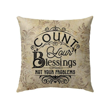 Jesus Pillow - Vintage Pillow - Gift For Christian - Count your blessings not your problems Throw Pillow