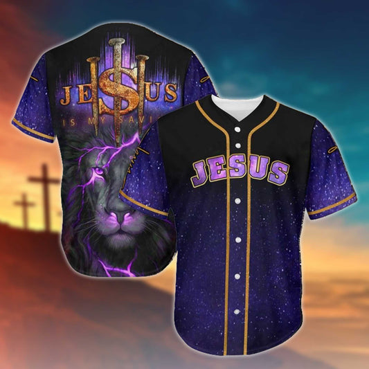 Jesus My Savior Lion Printed 3D Baseball Jersey For Men and Women