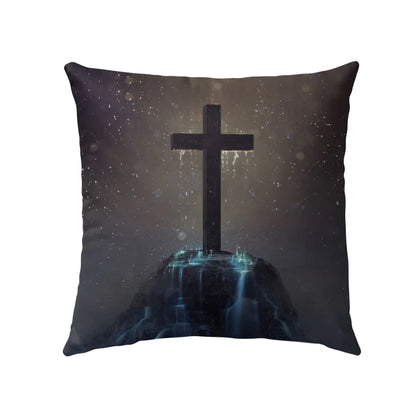 Gift For Christian - Cross on the hill Christian Pillow, Night sky - Home Decoration , Jesus Pillow