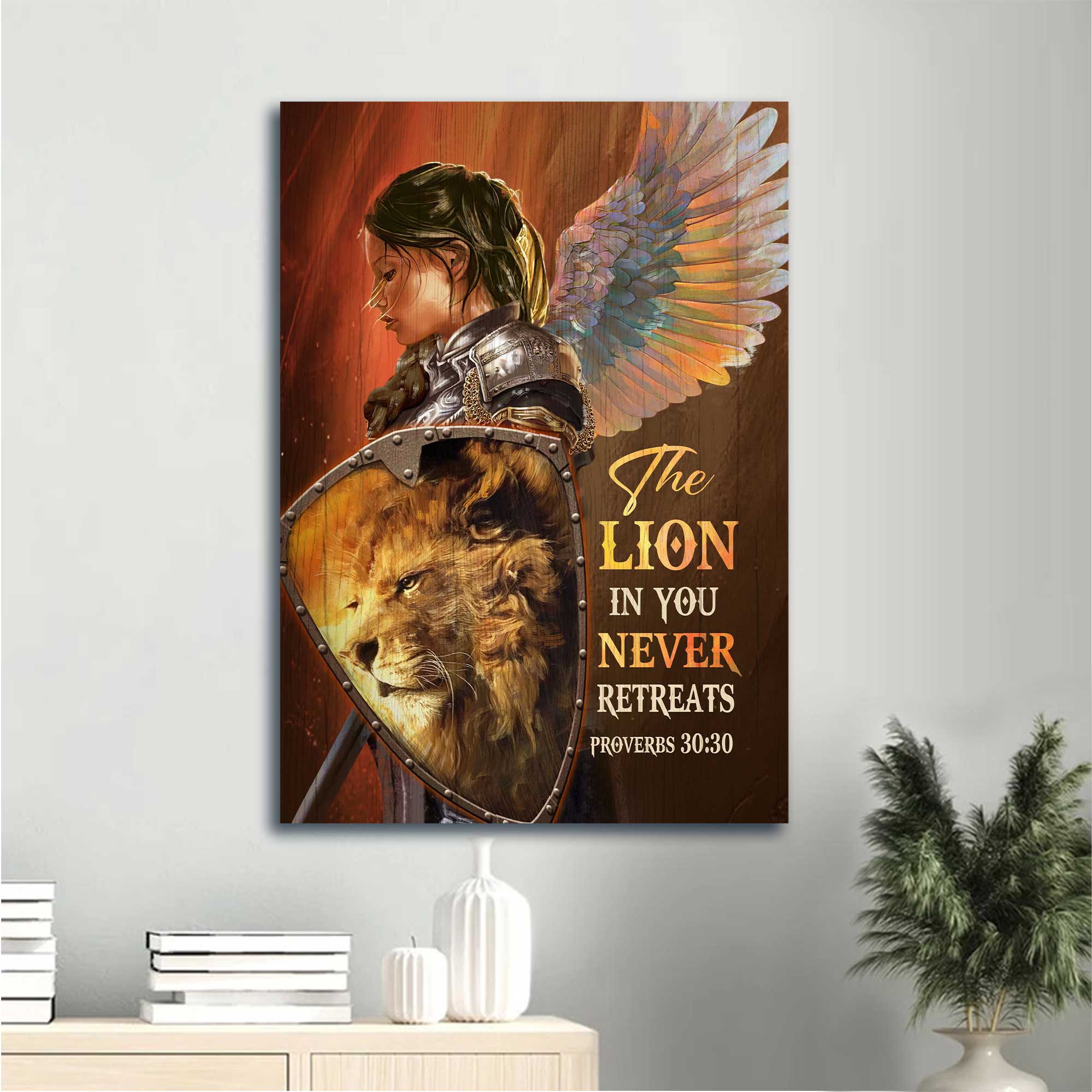 Jesus Portrait Canvas - Stunning Woman Warrior, Lion Of Judah Canvas - Gift For Christian - The Lion In You Never Retreats Canvas