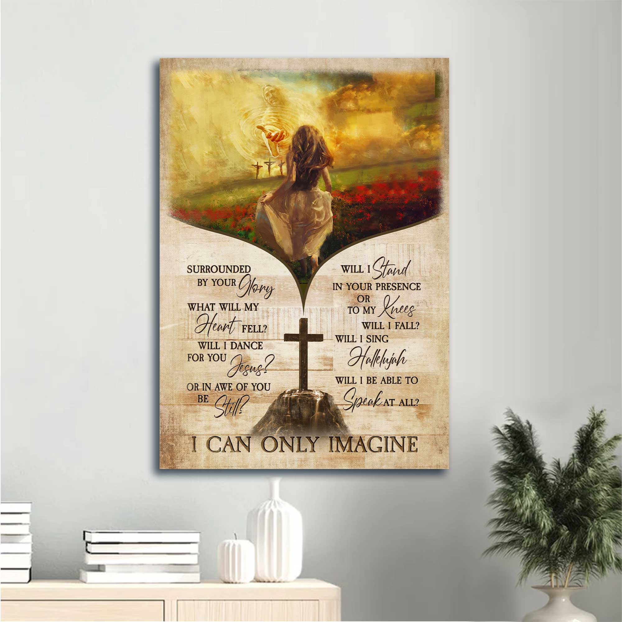 Jesus Portrait Canvas - The Way To Beautiful World, Beautiful Girl, Jesus Hand Canvas - Gift For Christian - I Can Only Imagine Canvas