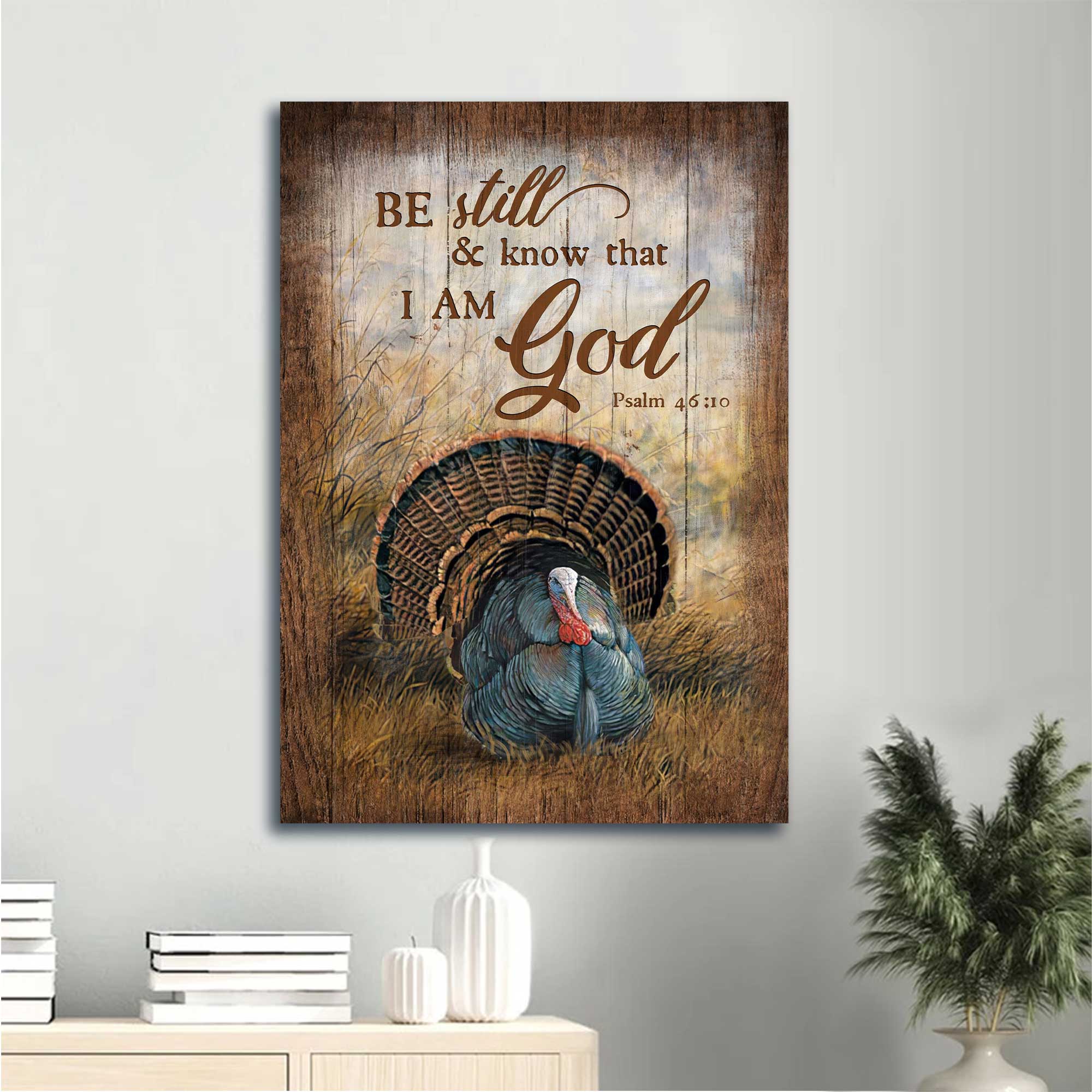 Jesus Portrait Canvas - Turkey Painting, Rice Field Canvas - Gift For Christian - Be Still And Know That I Am God Canvas