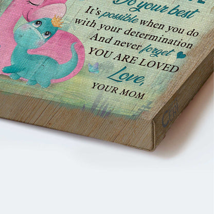 Gift for Daughter- Mom to daughter, Dinosaur Family, The best by far is you - Family Portrait Canvas Prints, Wall Art