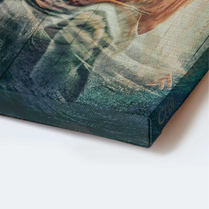 Jesus Portrait Canvas - The Hand Of God, Take His Hand Through The Water Canvas - Gift For Christian