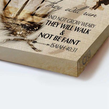 Jesus Portrait Canvas - The Three Crosses, Feather Canvas - Gift For Christian - They Will Soar On Wings Like Eagles Canvas