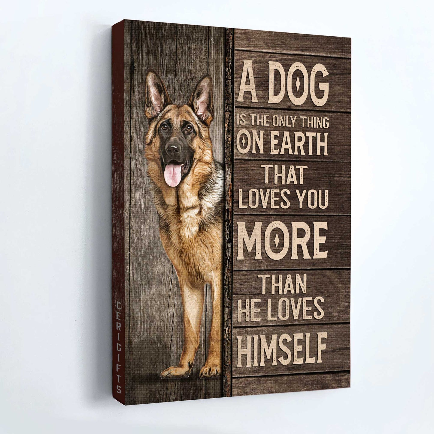 German Shepherd Portrait Canvas- German Shepherd dog, Animal drawing- Gift for German Shepherd lover- A dog loves you more than he loves himself - Dog Portrait Canvas Prints, Wall Art