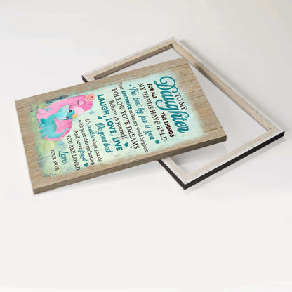 Gift for Daughter- Mom to daughter, Dinosaur Family, The best by far is you - Family Portrait Canvas Prints, Wall Art