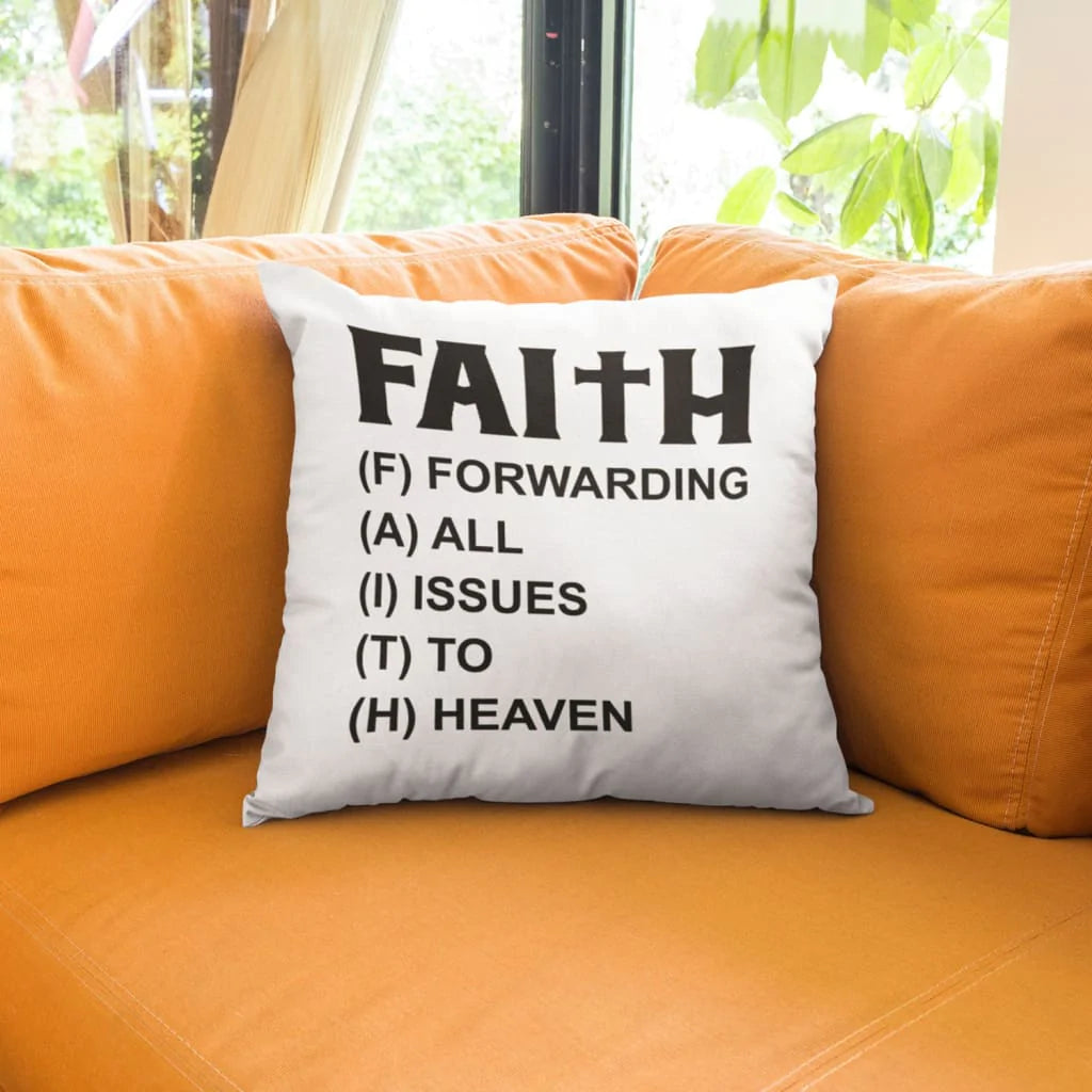 Bible Verse Pillow - Jesus Pillow - Gift For Christian- Faith Forwarding All Issues To Heaven Christian Pillow