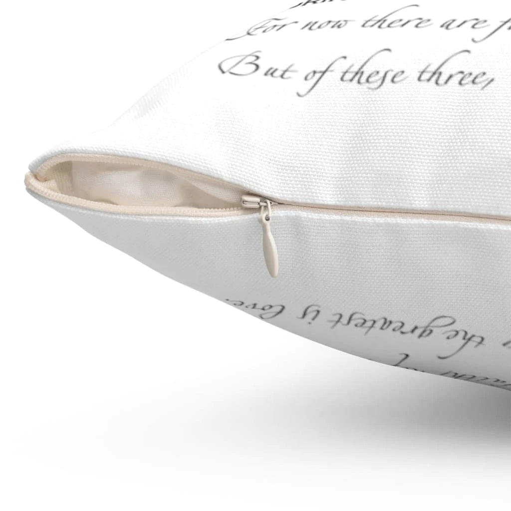 Bible Verse Pillow - Jesus Pillow - Gift For Christian - Faith hope and love 1 Corinthians 13:13 Throw Pillow