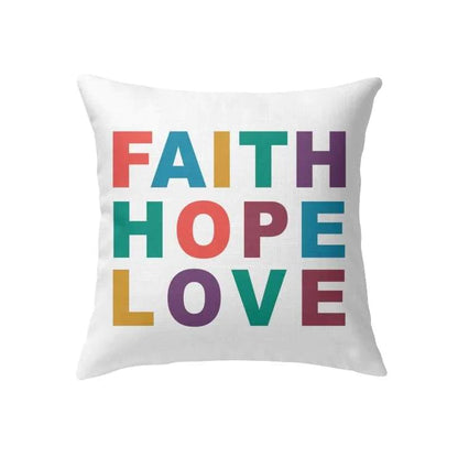 Jesus Pillow - Colorful Text Pillow - Gift For Christian - Faith hope Love Throw Pillow