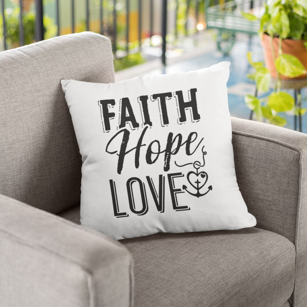 Jesus Pillow - Anchor Pillow - Gift For Christian - Faith Hope Love Throw Pillow