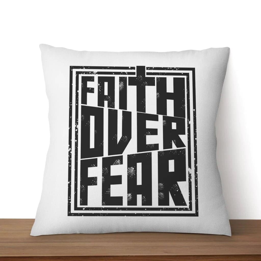 Jesus Pillow - Gift For Christian - Faith Over Fear Throw Pillow