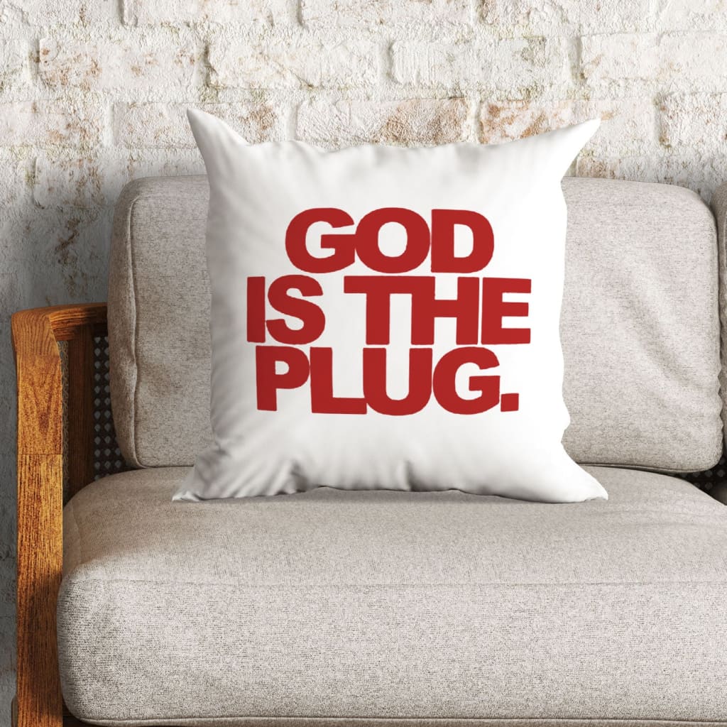 Bible Verse Pillow - Jesus Pillow - Gift For Christian- God Is The Plug Christian Pillow