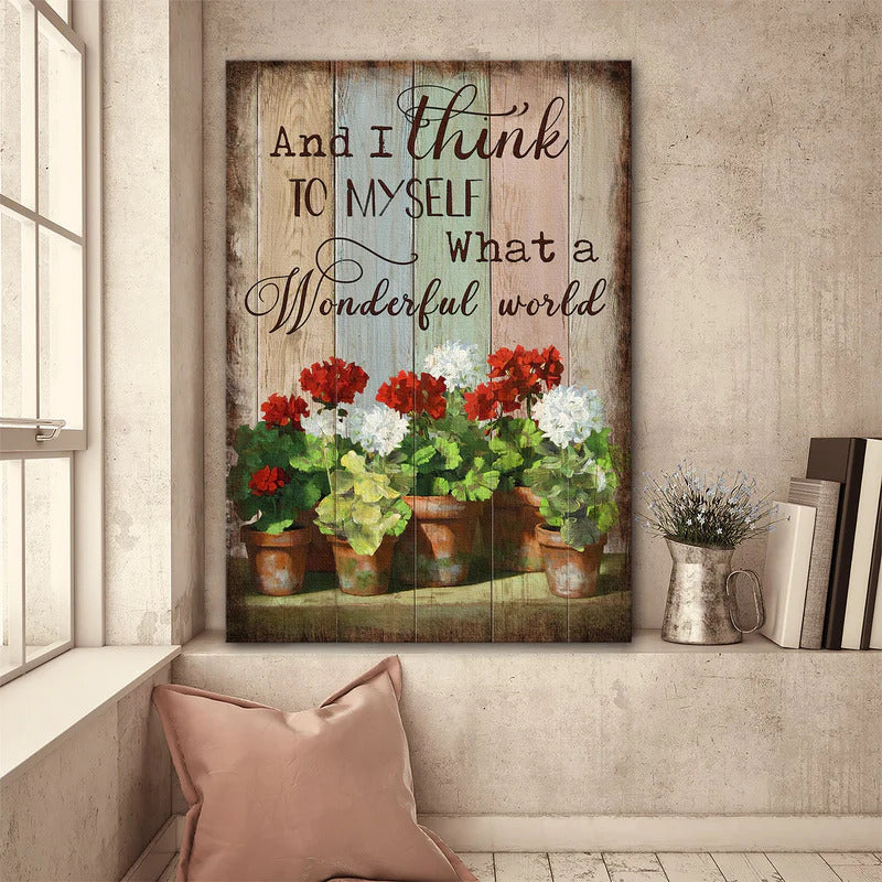 Jesus Portrait Canvas - Garden painting, Stunning flower, Red and white flower Portrait Canvas - Gift For Christian - What a wonderful world Portrait Canvas