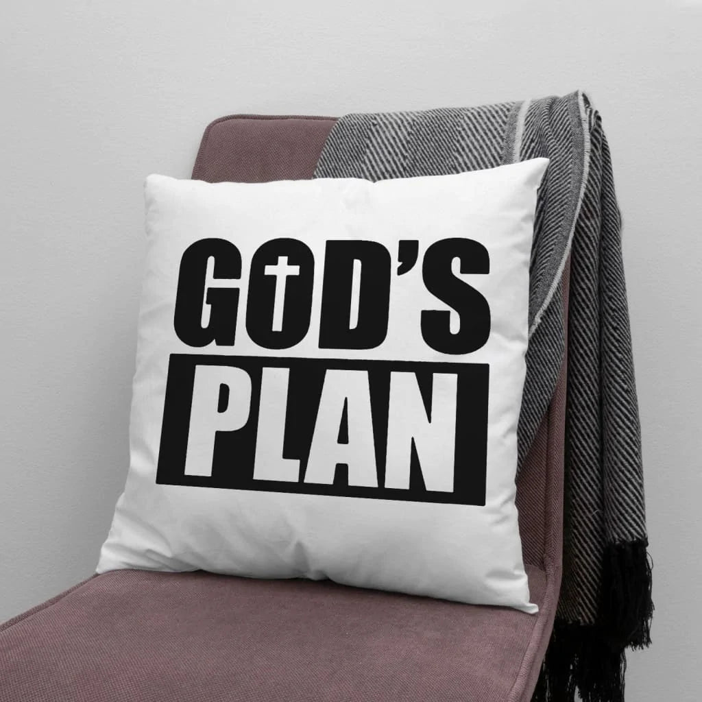 Jesus Pillow - Cross Pillow - Gift For Christian - God's plan Throw Pillow