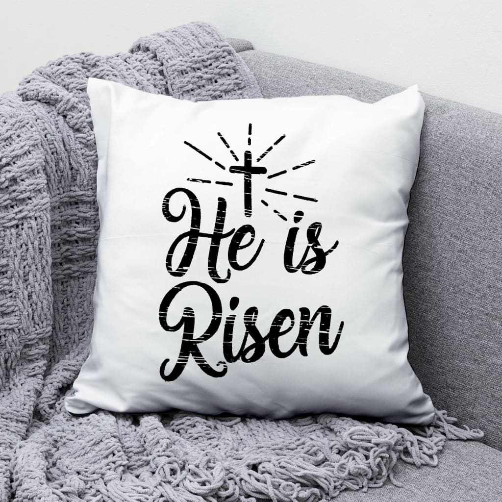 Bible Verse Pillow - Jesus Pillow - Gift For Christian - He Is Risen Christian Pillow