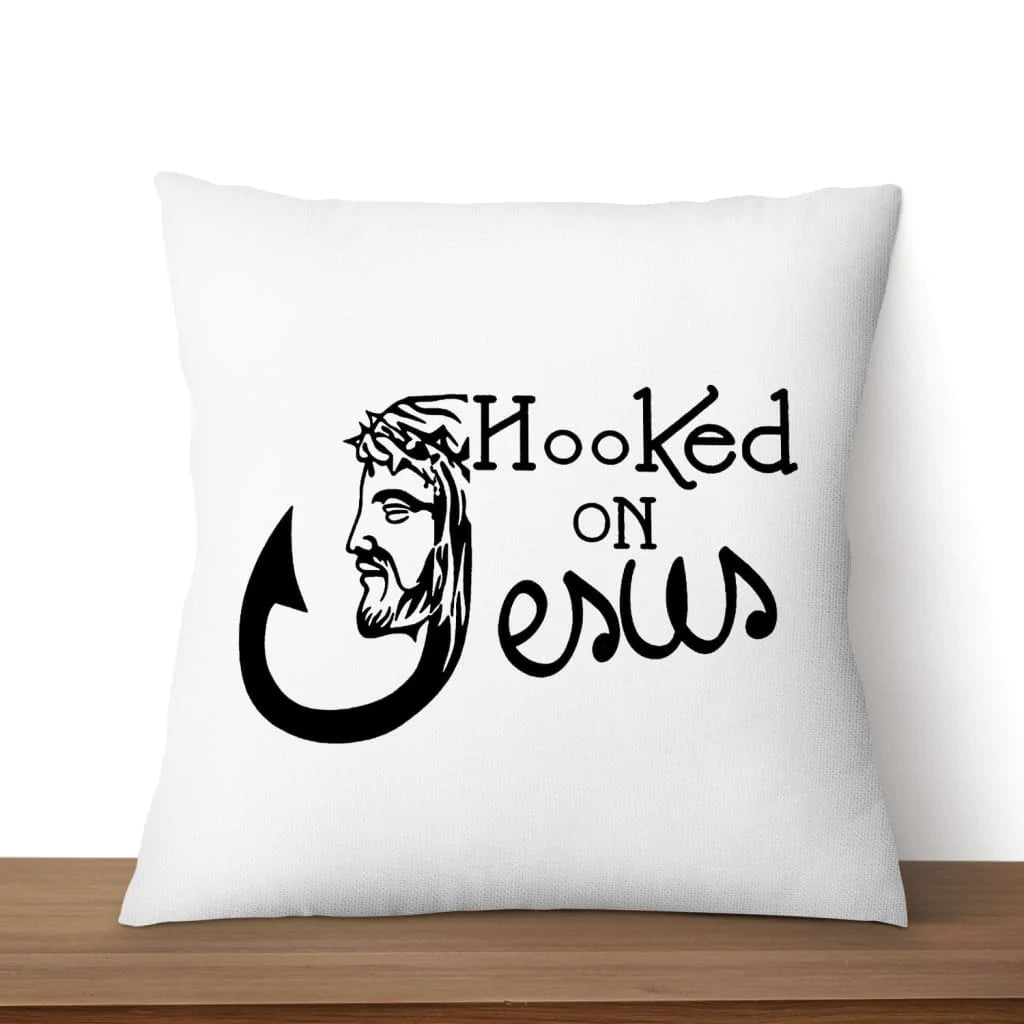 Bible Verse Pillow - Jesus Pillow - Jesus Face - Gift For Christian - Hooked On Jesus Pillow