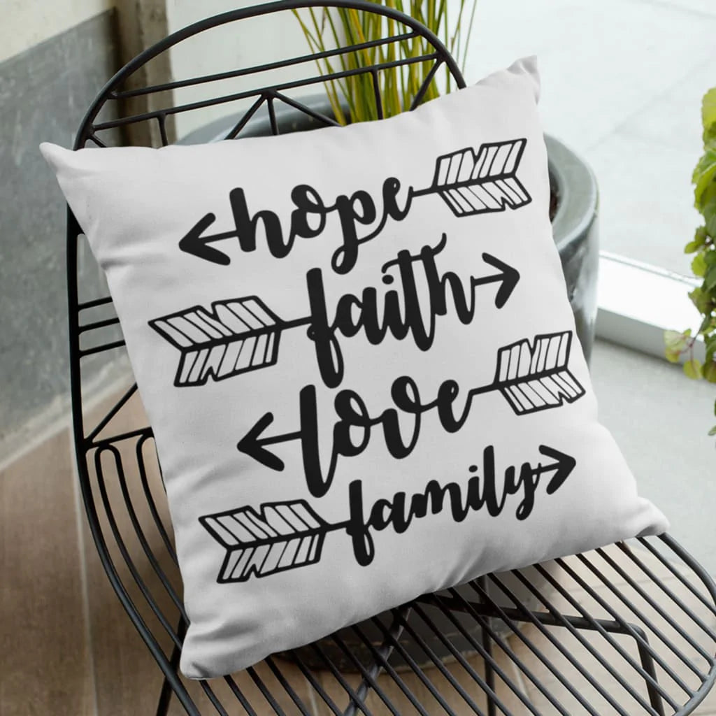 Bible Verse Pillow - Jesus Pillow - Gift For Christian - Hope Faith Love Family Pillow