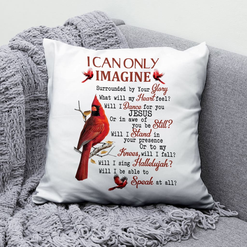 Bible Verse Pillow - Jesus Pillow - Cardinal Pillow - Gift For Christian - I can only imagine Pillow