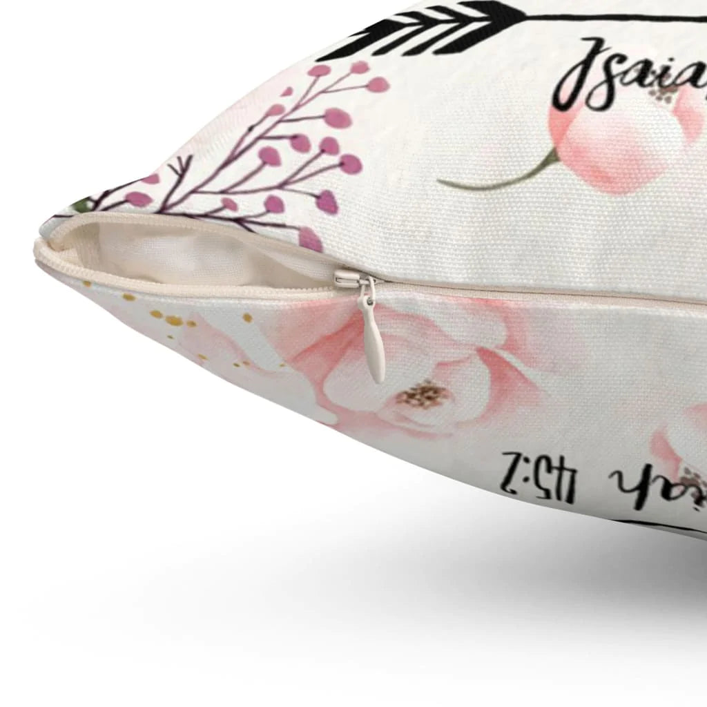 Jesus Pillow - Christian, Tropical Pillow - Gift For Christian - I will go before you Isaiah 45:2 Pillow