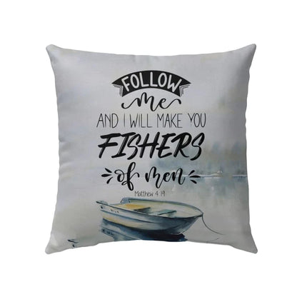 Bible Verse Pillow - Jesus Pillow - Christian, Boat Pillow - Gift For Christian - I will make you fishers of men Matthew 4:19 Pillow