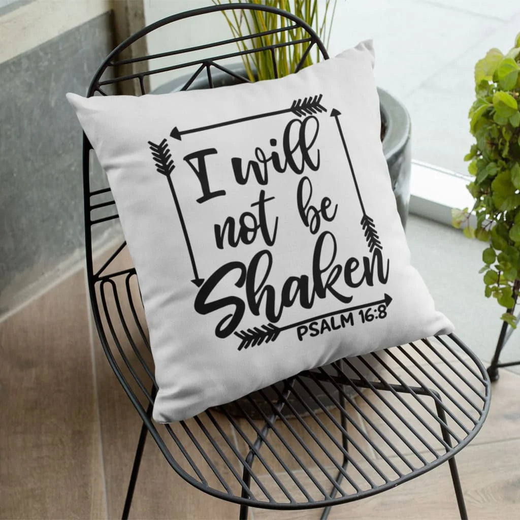 Bible Verse Pillow - Jesus Pillow - Arrow Pillow - Gift For Christian - I will not be shaken Psalm 16:8 Pillow